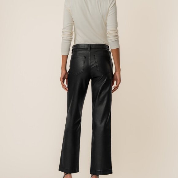Kut from the Kloth Pattie Coated High Rise Straight Leg, Exclusive Size 6 / Bla - Picture 2 of 4